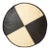 Modern Black and White Pinwheel Round Leather Throw Pillow For Sale