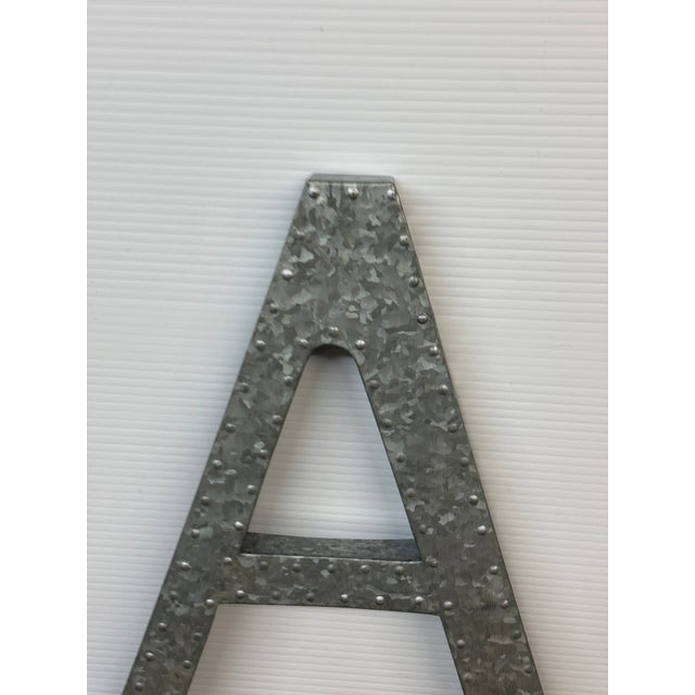 Galvanized Steel Letter A For Sale - Image 9 of 12