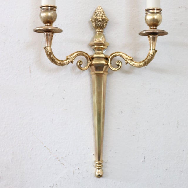 Antique Late 19th Century Sconces in Gilded Brass, Set of 3 For Sale - Image 11 of 14