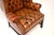 Wood Deep Buttoned Leather Wing Back Armchair, 1930s For Sale - Image 7 of 9