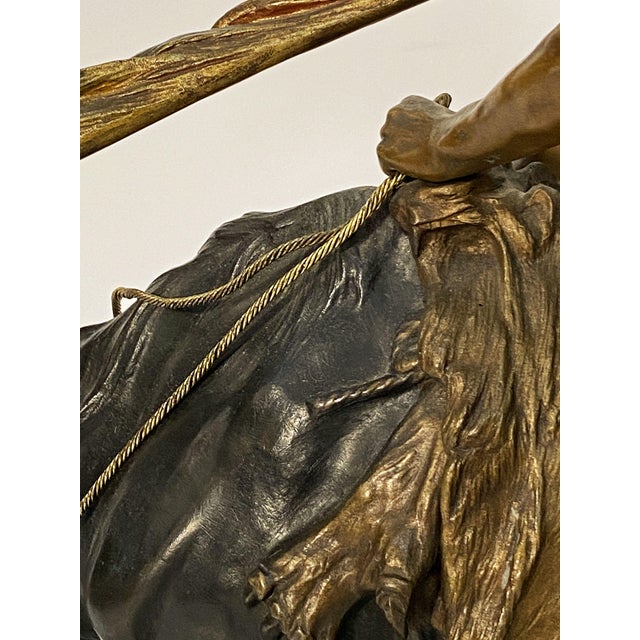 Bronze Sculpture of a Native American Warrior on Horseback by Èdouard Drouot For Sale - Image 12 of 13