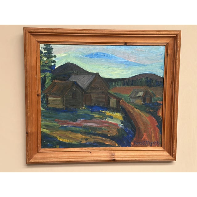 Kersti Flyckt, Mountain Landscape, 1960s, Oil on Panel, Framed For Sale - Image 6 of 18