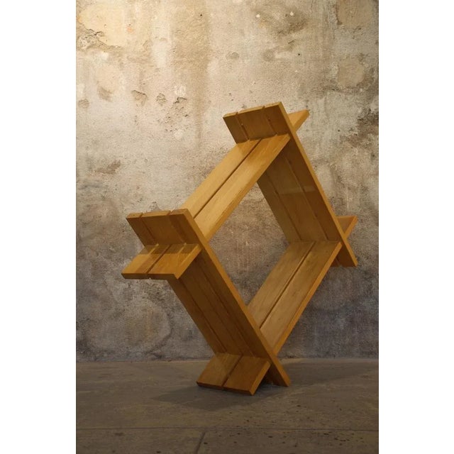Savoie Maison Regain shelf dating from 1980 in fir wood. This piece has an attribution mark, I am sure that it is...
