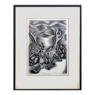 Rein Og Pulk (Reindeer and Sleighs) - Laplander Sami in His Pulk by Yuri Mot For Sale