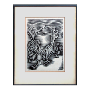 Rein Og Pulk (Reindeer and Sleighs) - Laplander Sami in His Pulk by Yuri Mot