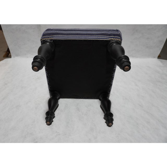 Wood Custom Stripped Brentwood Footstool by Rooms & Gardens For Sale - Image 7 of 12