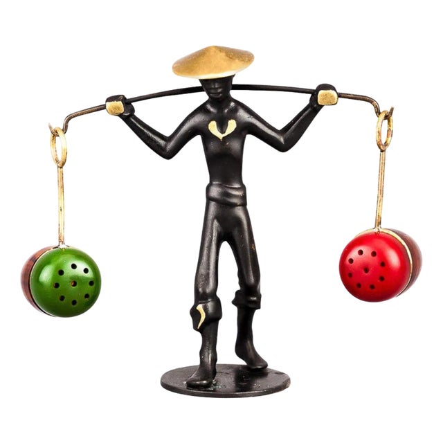 Salt and Pepper Shaker Holder Chinese Figurine by Richard Rohac, 1950s For Sale