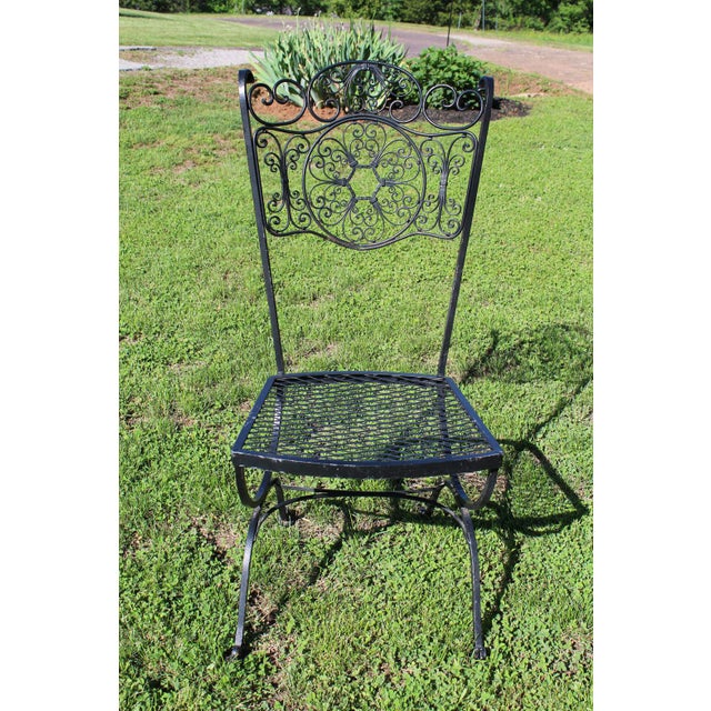Lee L. Woodard & Sons Lee L. Woodard & Sons Wrought Iron Patio Set From the Andalusian Collection—5 Pieces For Sale - Image 4 of 18