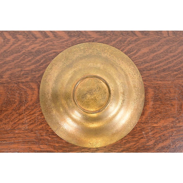 Tiffany Studios Tiffany Studios New York Bronze Doré Shallow Bowl or Plate With Decorative Border For Sale - Image 4 of 7
