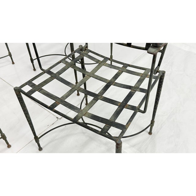 1970s Set of Six Mario Papperzini for Salterini, Iron Lattice Outdoor Armchairs, Attributed For Sale - Image 14 of 18