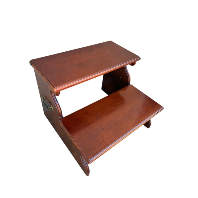 Chippendale 1990s Thomasville Collectors Cherry Chippendale Bed Steps Bedroom Dresser Chest For Sale - Image 3 of 12