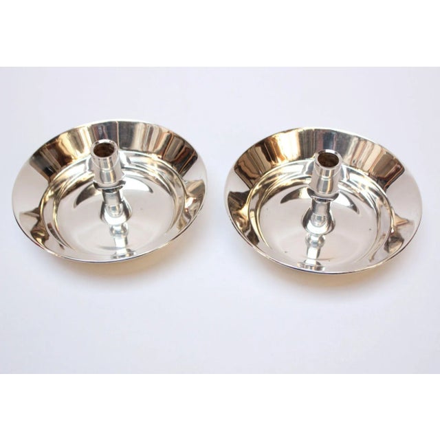 Dansk Jens Quistgaard for Dansk Silver-Plated Candle Holders - A Pair For Sale - Image 4 of 11