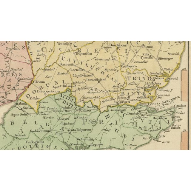 Roman Britain Map with Ancient England and Wales by Wilkinson, 1817 For Sale - Image 9 of 11