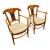 French Pair of Mid 20th Century Solid Walnut French Directoire Rush-Seated Armchairs For Sale - Image 3 of 7