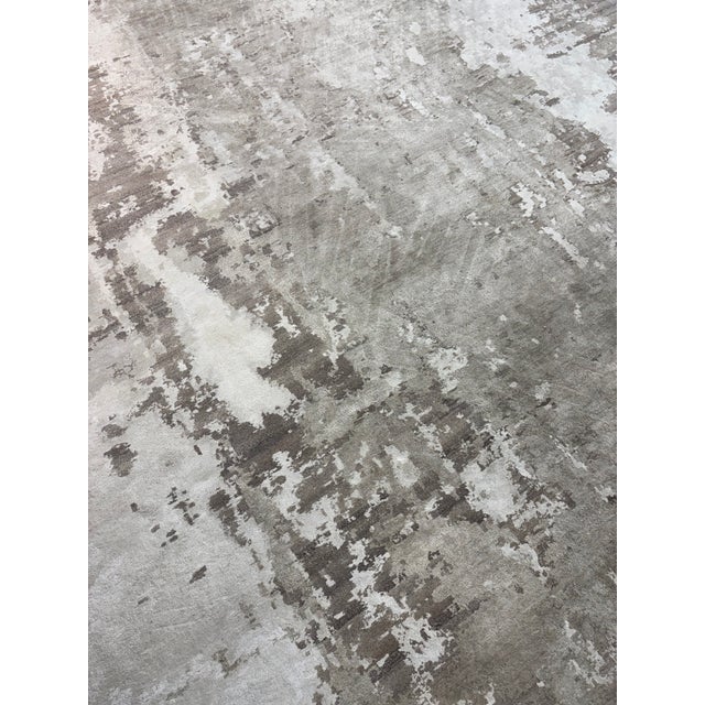 Restoration Hardware Azore Silk Rug — 9’ X 12’ Hand-Knotted Silk, Linen & Wool | Luxe Density For Sale - Image 15 of 17