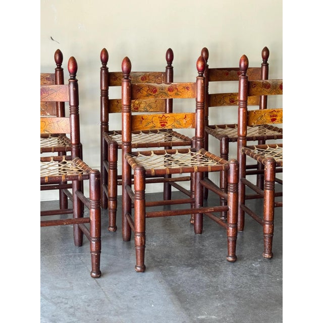 Antique Scandinavian Painted Folk Art Dining Set For Sale - Image 4 of 12