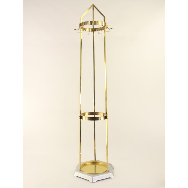 1920s Brass Cloakroom with Umbrella Stand from Wiener Werkstätte, Wienna, 1920s For Sale - Image 5 of 8
