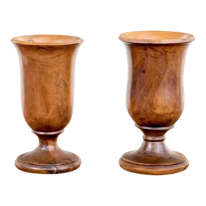Antique Turned Walnut Vases—A Pair