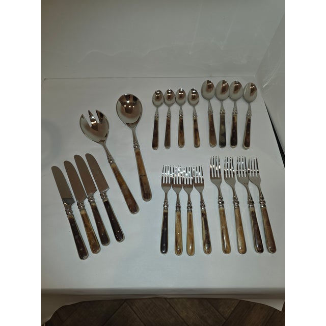 New older inventory never used..just unwrapped for taking pictures and measurements. Twi large serving pieces.(salad Set...