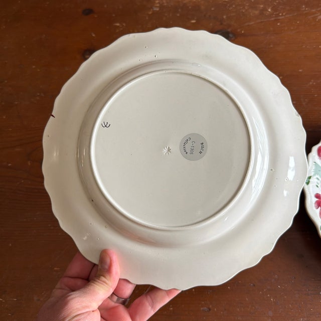 A Very Nice Pair of Antique Staffordshire Early Adam’s Rose Plates, Circa 1830 For Sale - Image 9 of 12