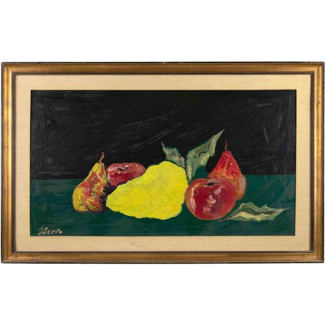 1960s Gianpaolo Berto, Fruits, 1967, Oil Painting, Framed For Sale - Image 5 of 5