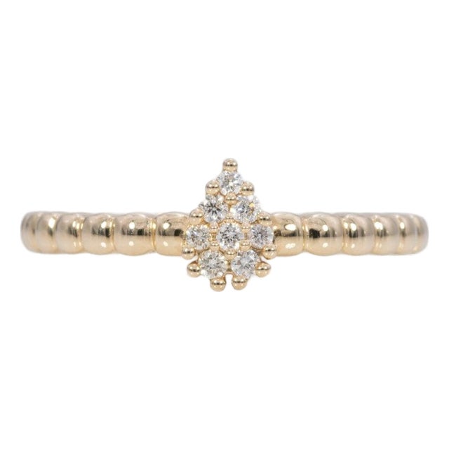 Earth Mined Diamond Band, Solid 14k Gold, Natural Diamond Stacking Band, Size 6.75 For Sale
