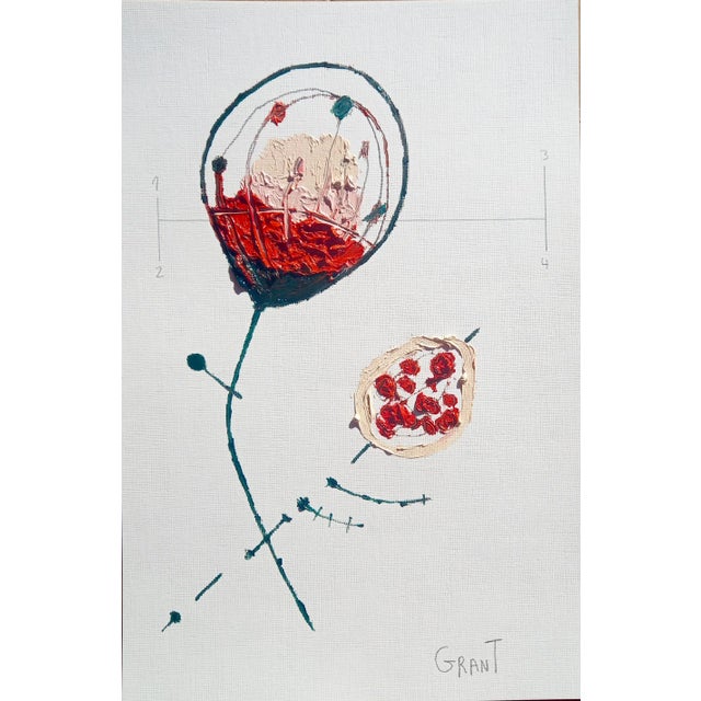 Wood Set of 6 - One-of-a-Kind Organic Modern Framed Botanical Floral Oil Paintings by Diane Grant For Sale - Image 7 of 11