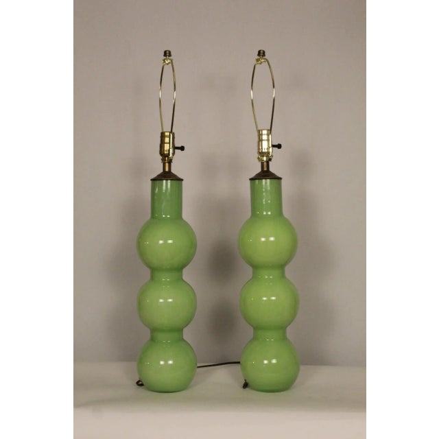 Mid 20th Century Mezza Murano Style Sculptural Lamps - a Pair For Sale - Image 9 of 12