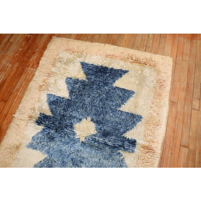 Vintage Zabihi Collection Turkish Tulu Carpet - 3'10" x 5'5" For Sale - Image 4 of 7