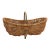 Early 20's Century French Antique Buttocks Harvest Gathering Wicker Basket With Grape Vine Handle For Sale