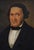 (19th century) Folk Portrait of a Gentleman, unsigned, oil on canvas, 18 x 14-1/2 in.; dark wood frame, 21-1/2 x 18 in.