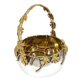 Egidio Broggi Italian Mid Century Silverplate Wine Cooler or Champagne Caddy For Sale