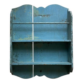Early 20th Century Painted Shelves in Blue For Sale