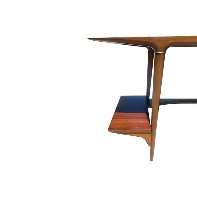 Rare Vintage Mid Century Modern Cosmopolitan Lane Rosewood Desk Restored Brass Tile 1960s For Sale - Image 10 of 12