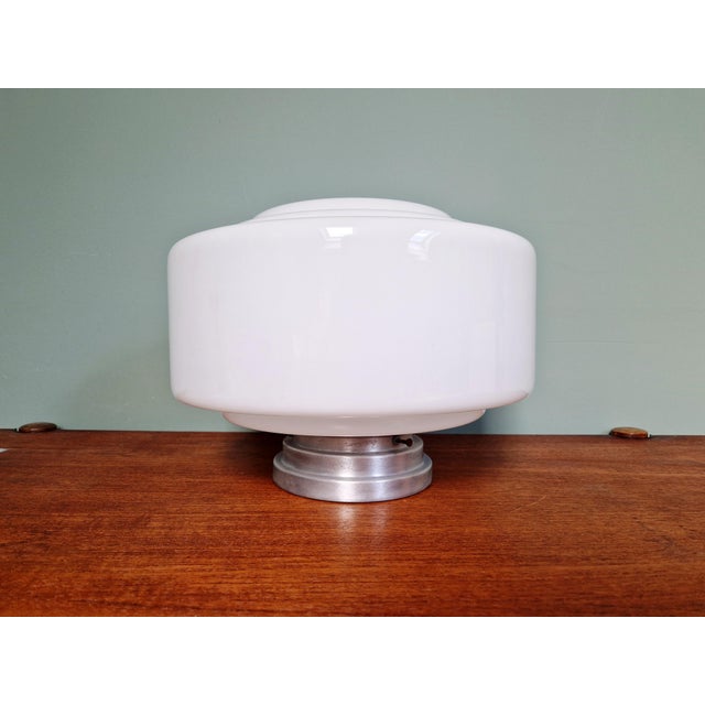 Large Art Deco Phililite Series Ceiling Light in White Opaline Glass from Philips, 1930s For Sale - Image 14 of 14