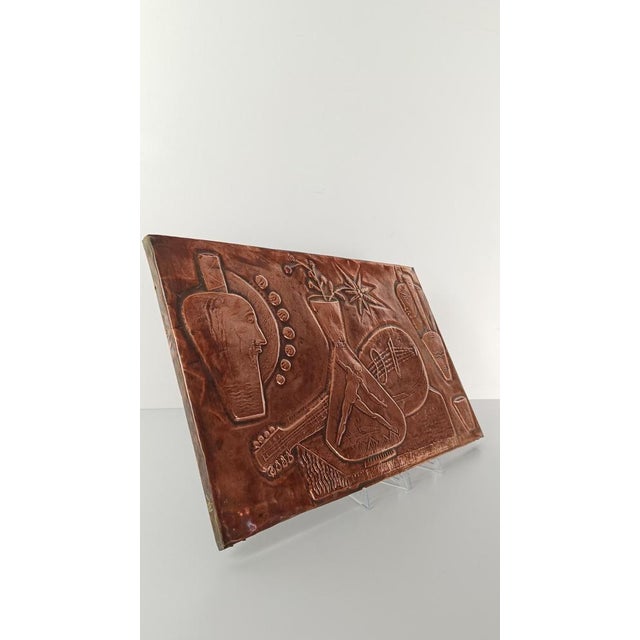 Copper Mid-Century Italian Cubist Copper Sculpture Panel, 1950s For Sale - Image 8 of 18