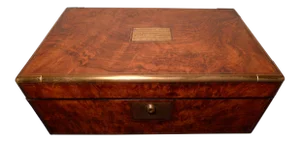 19th Century Joseph Bramah English Burled Walnut Lap Desk