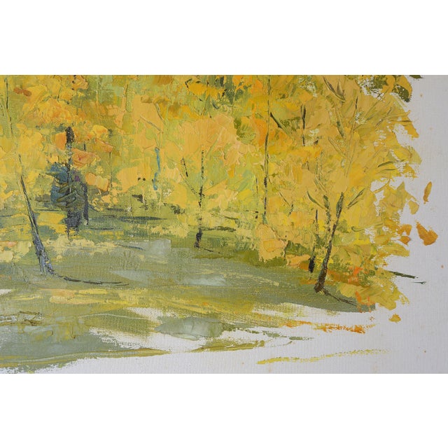 Vintage 1960s Helena Willi Impressionist Trees Forest Painting For Sale - Image 11 of 13