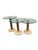 Vintage Set of Three Glass Travertine Tiered Postmodern Side Tables For Sale