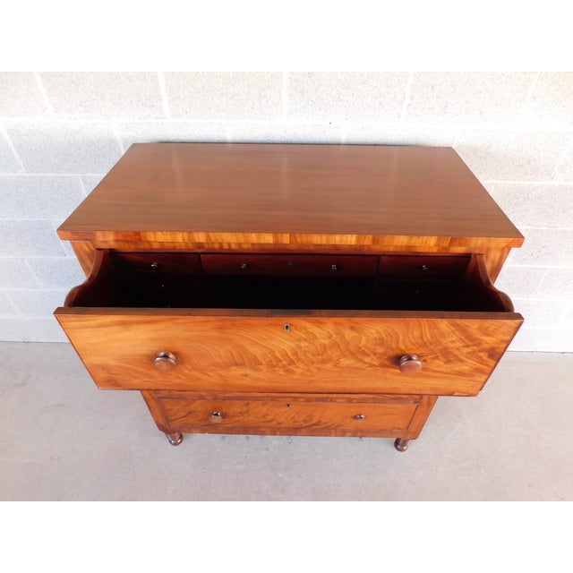 Antique Walnut 19th Century Gentleman's Chest Drop Front Desk For Sale In Philadelphia - Image 6 of 15