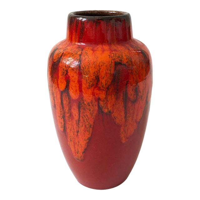 Mid Century West German Red Art Pottery Vase Chairish