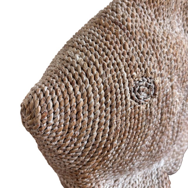 Mid 20th Century Vintage Jute Rope Large Table Fish Sculpture For Sale - Image 5 of 7
