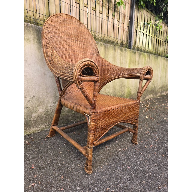 Arts & Crafts Chair in Wicker and Rattan from Dryad & Co, 1910, in Worn conditions. Designed 1890 to 1919 This piece is...