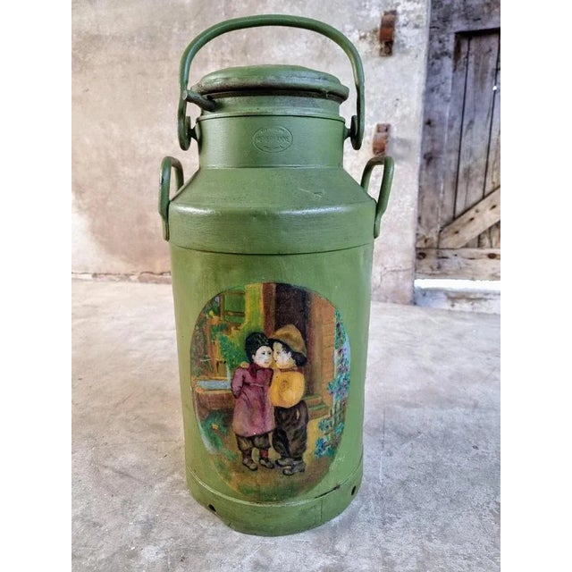 Vintage Milk Churn with Lid in Steel For Sale - Image 6 of 11