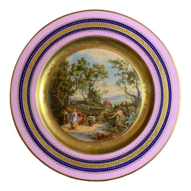 Royal Vienna Hand Painted Odysseus and Nausikao Artist Signed H. Seele Plate For Sale