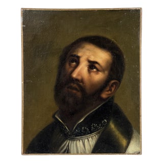 Spanish School, Portrait of Saint Francis Xavier, 1800s, Oil on Canvas For Sale