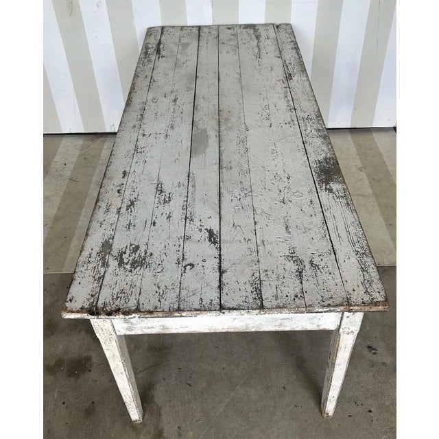 19th Century French Painted 8 Drawer Farm Table For Sale - Image 12 of 12