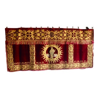 Spanish Altar Embroidery Ornement of Virgin and Child , 18 Century For Sale