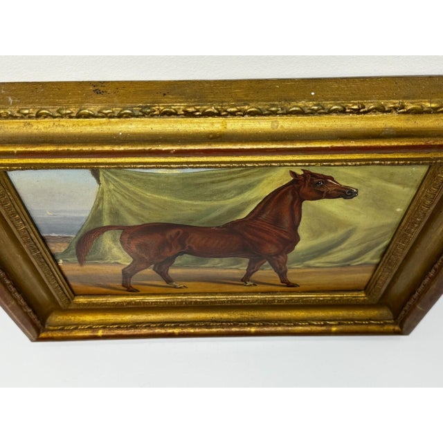 English Victorian Sporting Oil Painting of an Arabian Horse in the Bombay Stables, India, c.1900 For Sale - Image 4 of 18
