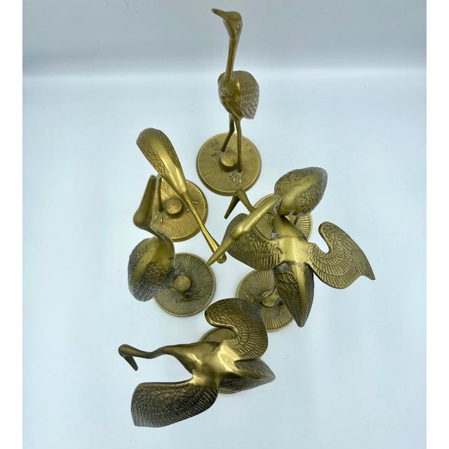 Brass Cranes, 1960s, Set of 6 For Sale - Image 3 of 9